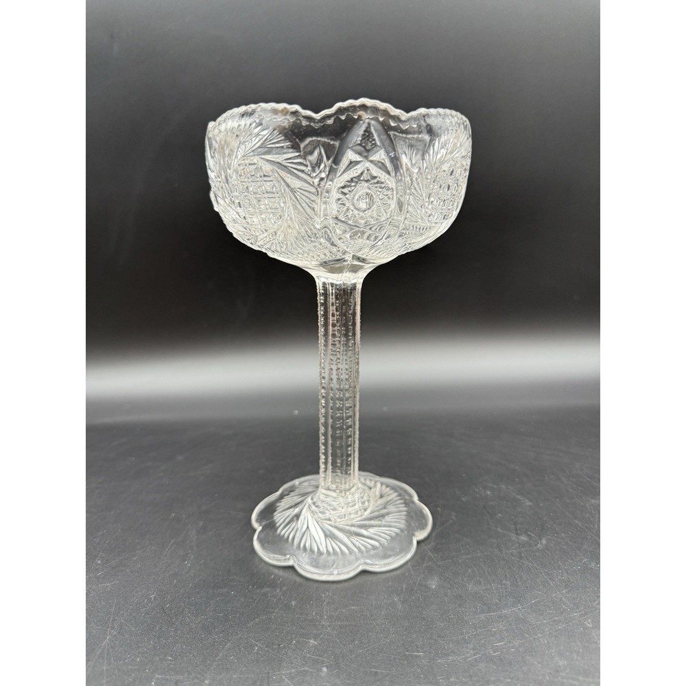 EAPG‎ 1909 Aztec Sunburst pattern by Mckee Glass Company 8-1/2" pressed compote